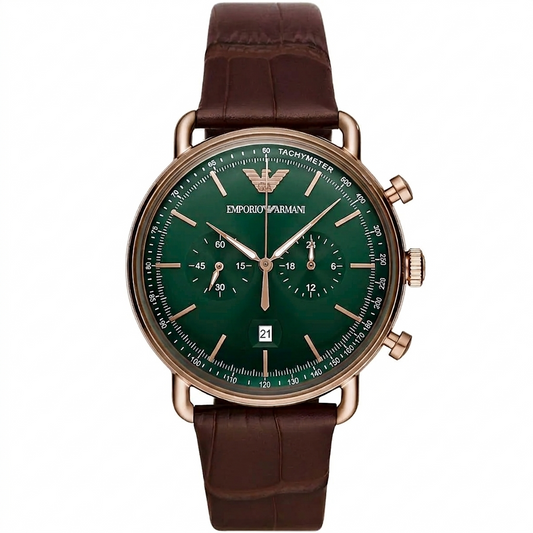 Emporio Armani | Green Dial Heritage Chronograph