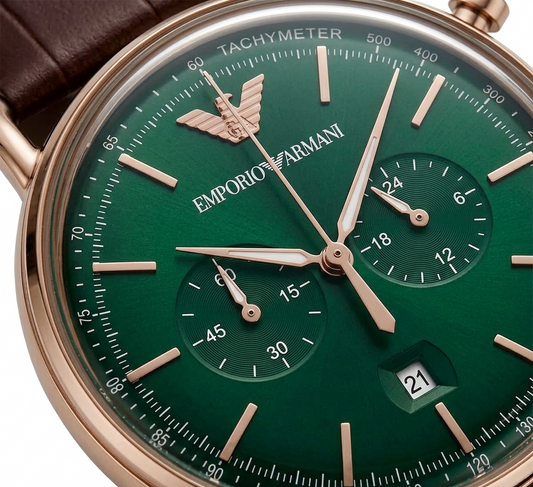 Emporio Armani | Green Dial Heritage Chronograph