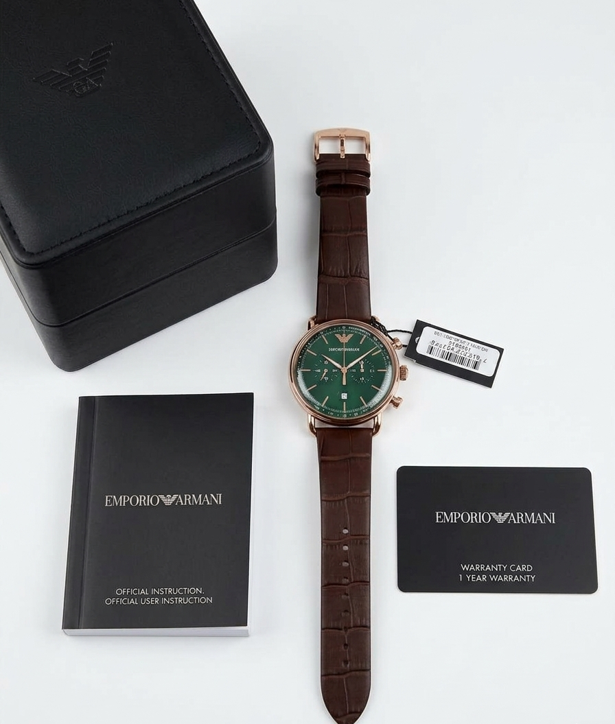 Emporio Armani | Green Dial Heritage Chronograph