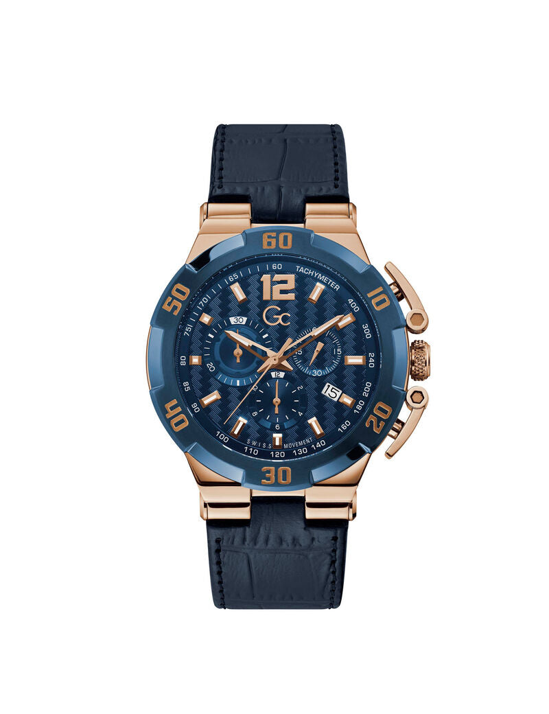 Guess Collection Chronograph Blue Watch with Blue Stainless Steel Strap for Men